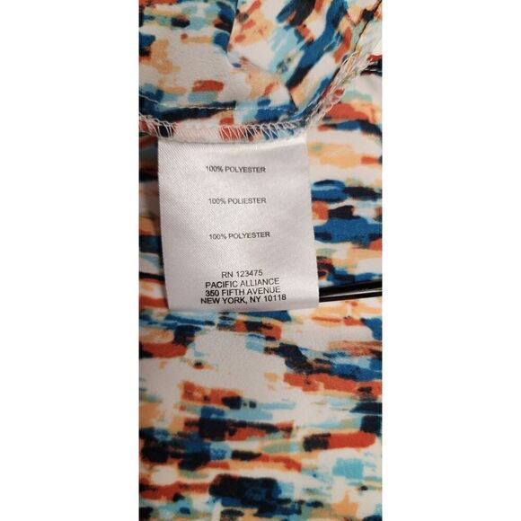 Ellen Tracy Women's Long Sleeve Semi-Sheer Button Down Geo Print Blouse Size L - Picture 8 of 8